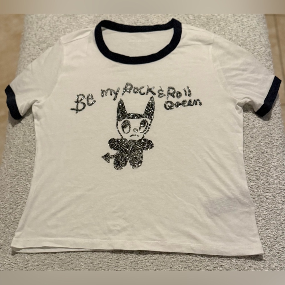 Zadig & Voltaire “Be My Rock & Roll Queen” Graphic Tee – Women’s Small - Picture 5 of 8